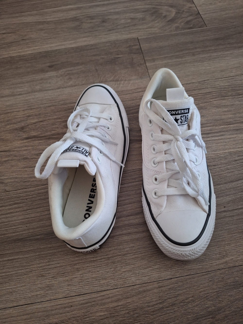 Converse White And Black Low Top Sneakers